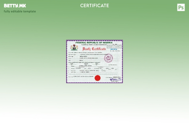 модерен стил Нигерија витална евиденција за смртен шаблон PSD, шаблон за верзија